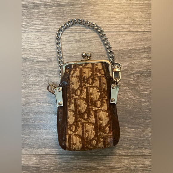 Authentic Christian Dior Vintage Coin Case/ Trotter Pen Case Rare Brown & Tan - Picture 9 of 14